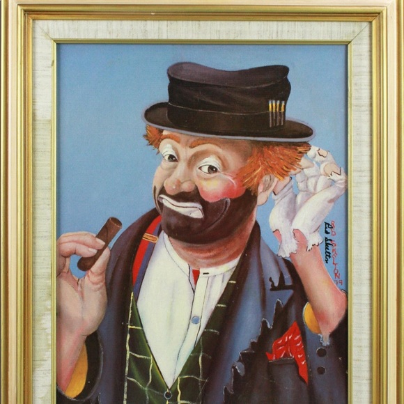 Set of 3 Red Skelton print on canvas with frame-signed  with frames - Picture 3 of 16